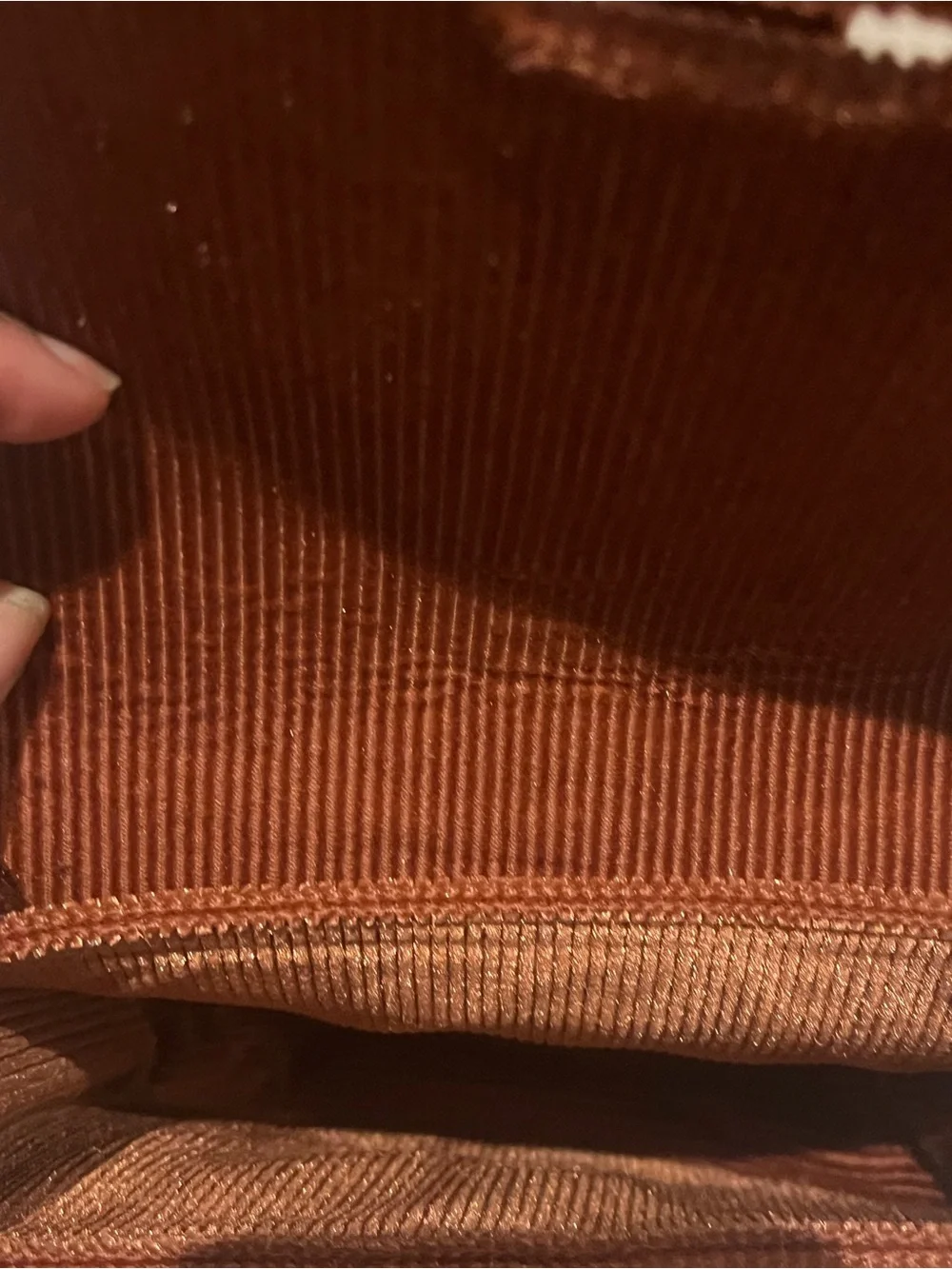 Vintage Inspired Rust Corduroy Textured Ring Handle Wristlet Wallet Clutch